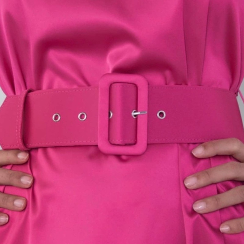 NEW ZARA PINK SATIN EFFECT MINI DRESS - Picture 6 of 10